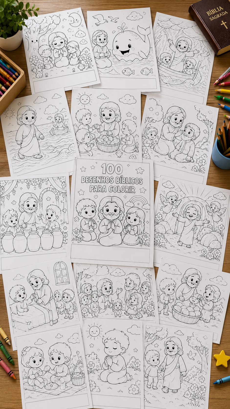 Coleção de desenhos bíblicos para colorir